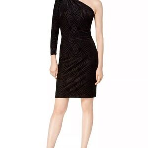 Black Asymmetrical One-Shoulder Cocktail Dress